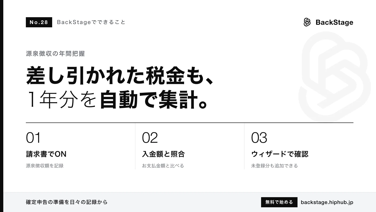 BackStageでできること #28｜源泉徴収された報酬を年間で把握する方法