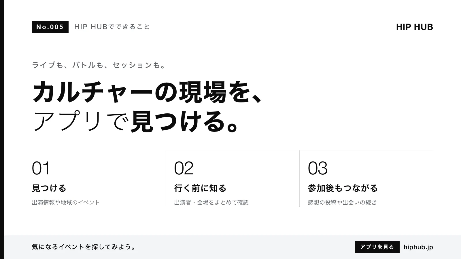 HIP HUBでできること #005｜イベントを見つけて参加できるEVENT機能
