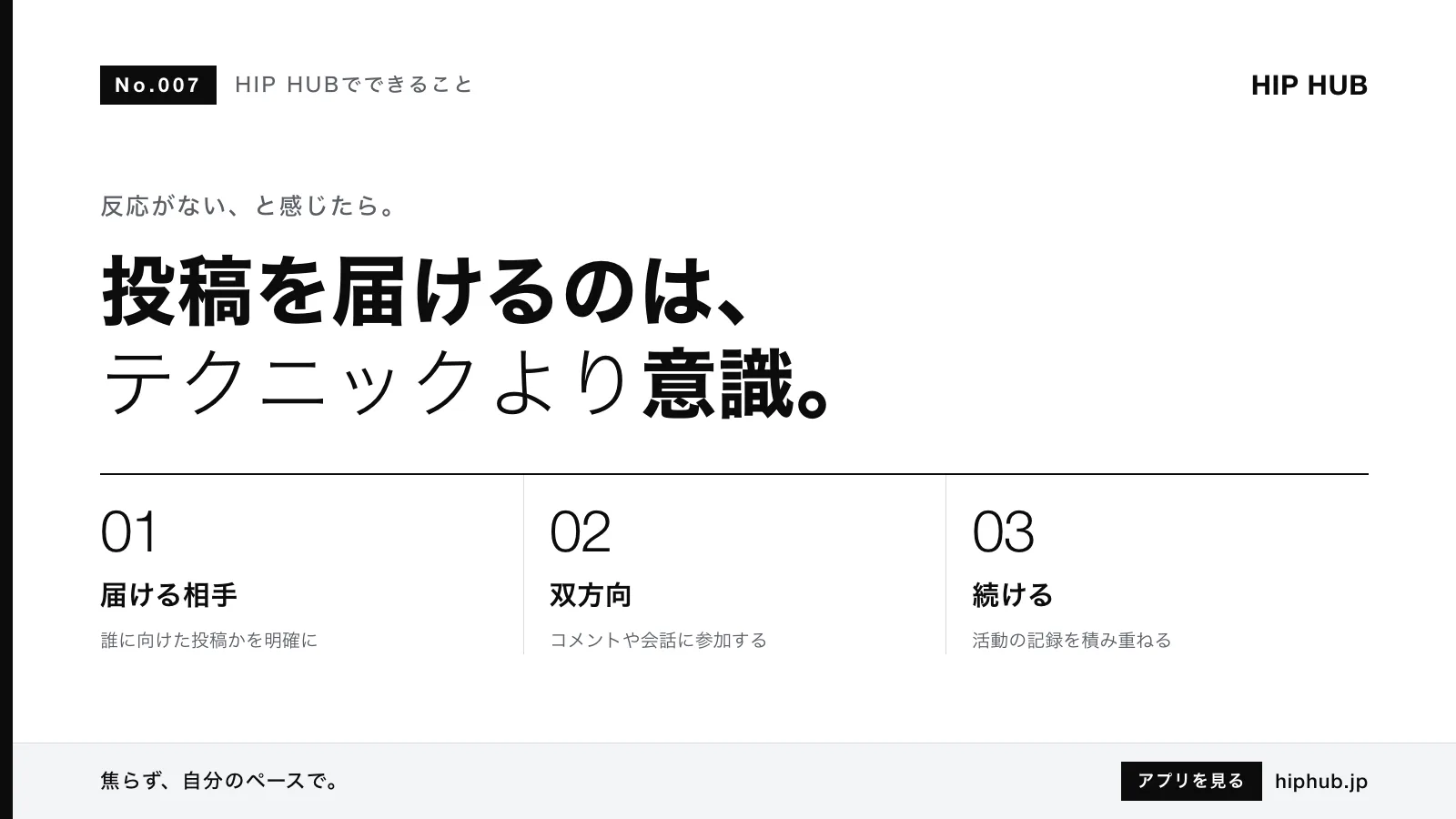 HIP HUBでできること #007｜投稿を見てもらうために意識したいこと