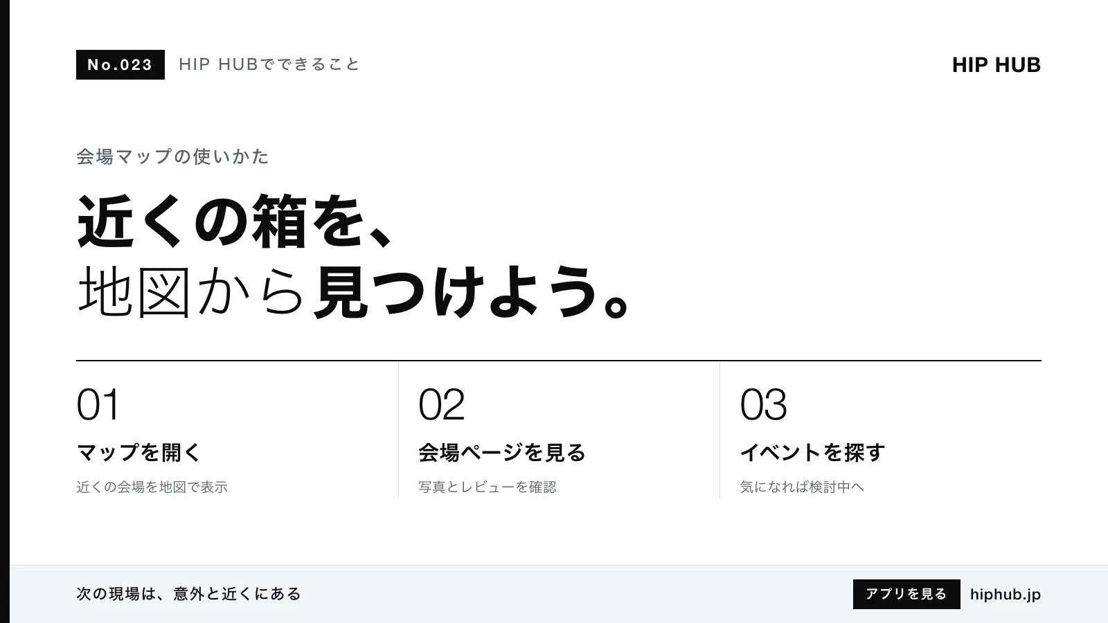 HIP HUBでできること #023｜会場マップで近くのクラブ・ライブハウスを探す