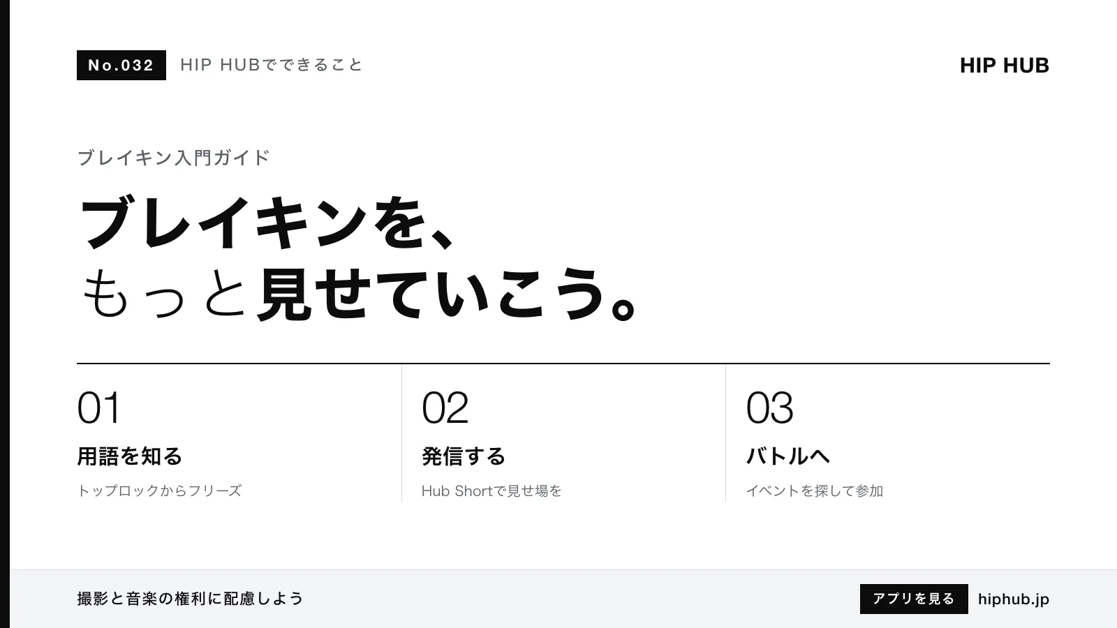 HIP HUBでできること #032｜ブレイキン入門：基本用語と発信・バトルの探し方